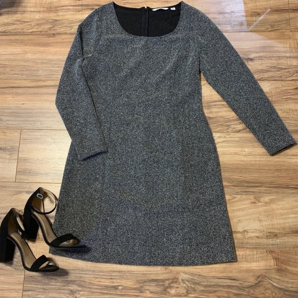 Isaac Mizrahi Black + White Chevron Dress Sz 12